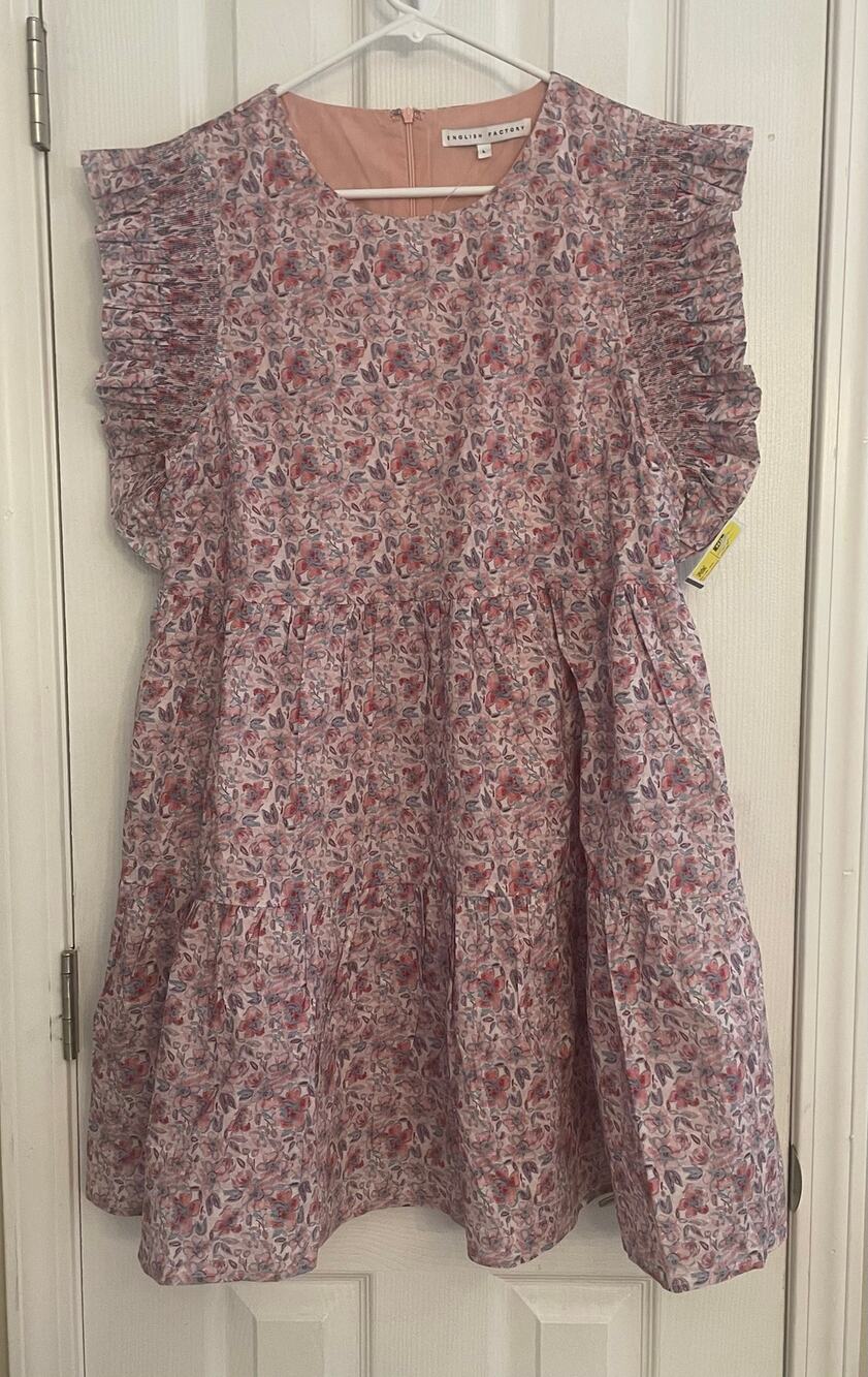 ENGLISH FACTORY Lg. Floral Babydoll Mini Dress, A66